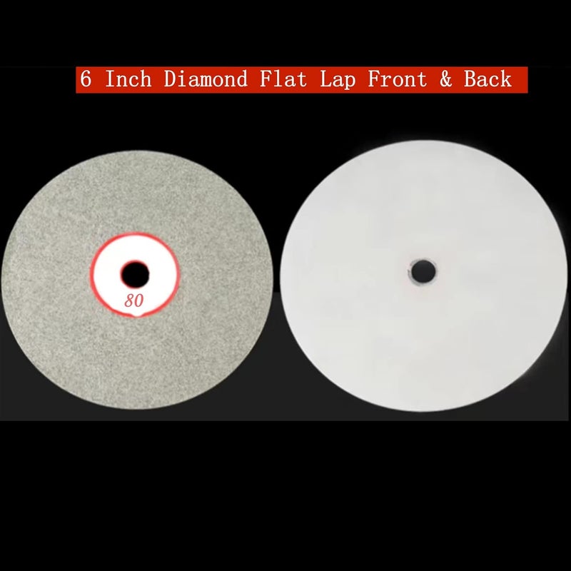 ENLAYER Diamond Polishing Disc Set 6 PCS, 6Inch Diamond Flat Lap 80/400/600/800/1500/3000 Grit Wheel Lapping Grinding Disc Tool for Cutting or Sanding Stone and Glass (6) - Image 2